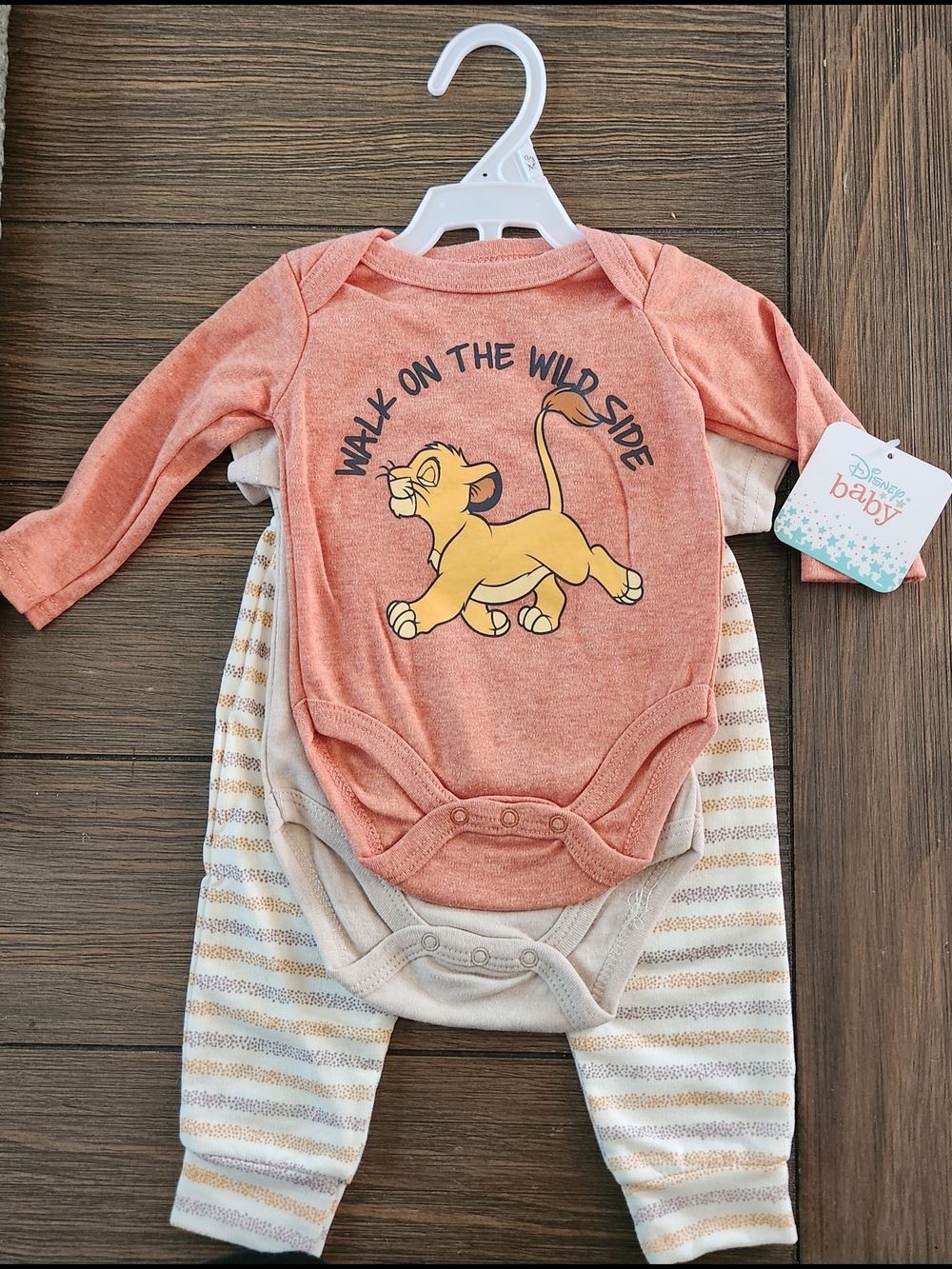 Disney Peach and Cream Simba Bodysuit Set